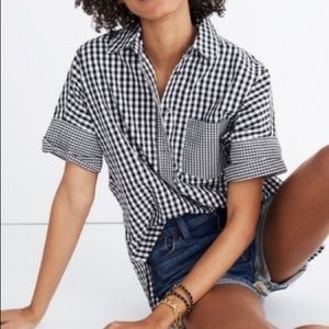 Madewell Gingham Play Button Down